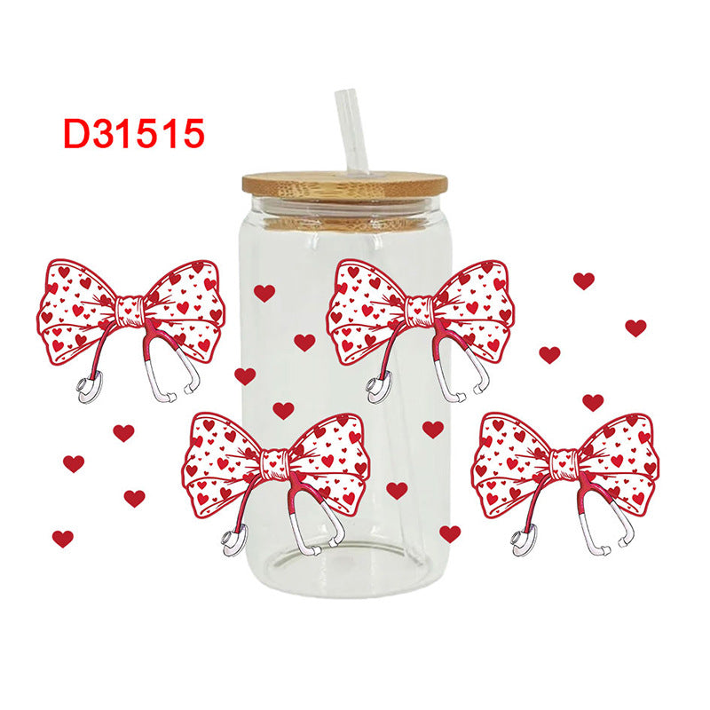 UV DTF Cup Wraps – 8 Sheets for 16oz Glass Cups, Decals & Craft Supplies (Nurse)