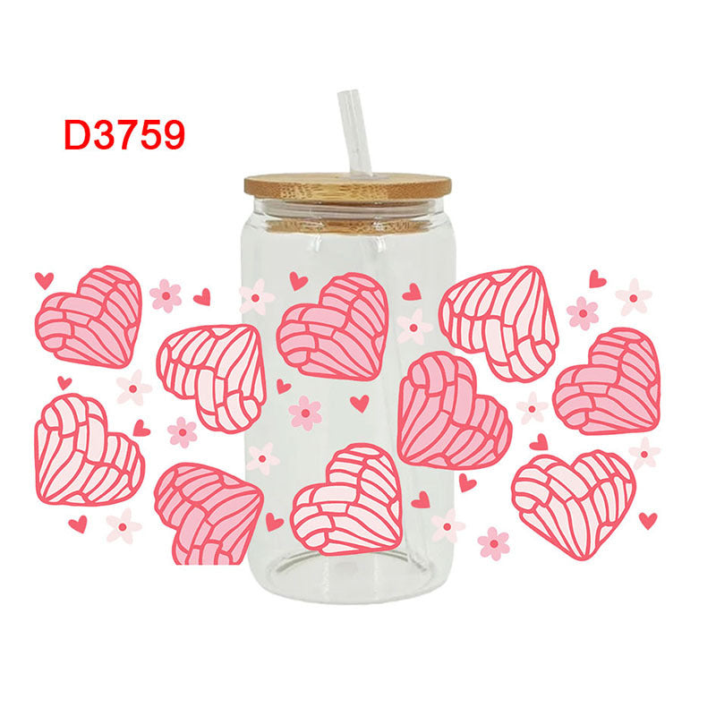 UV DTF Cup Wraps – 7 Sheets for 16oz Glass Cups, Decals & Craft Supplies (Coffee)