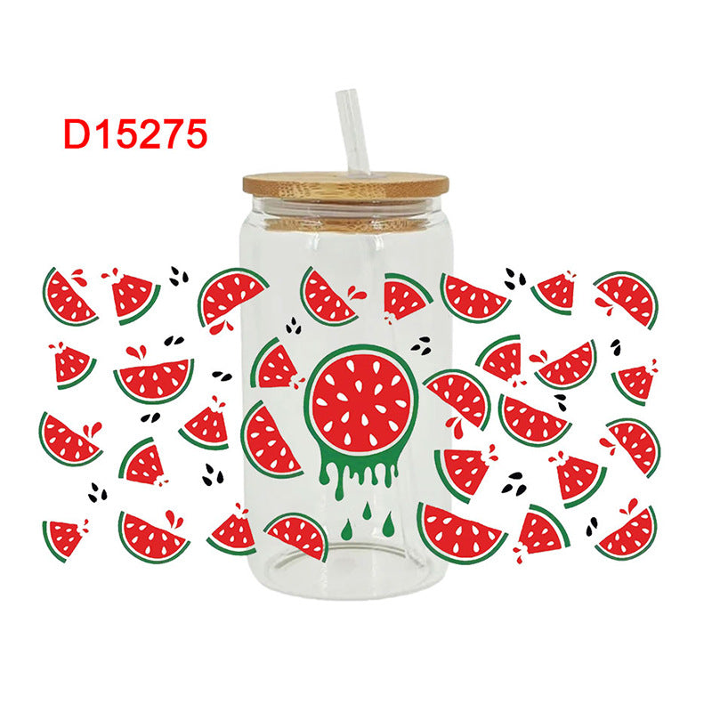 UV DTF Cup Wraps – 7 Sheets for 16oz Glass Cups, Decals & Craft Supplies (Fruit B)