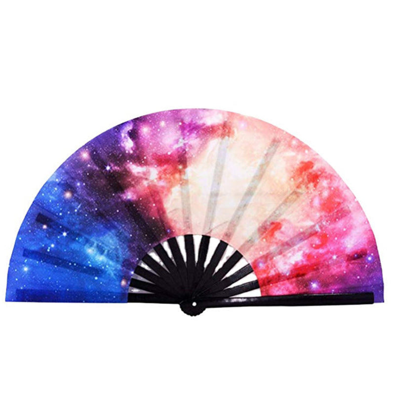 UV Glow Rave Fan Foldable for Women/Men/Drag Queen