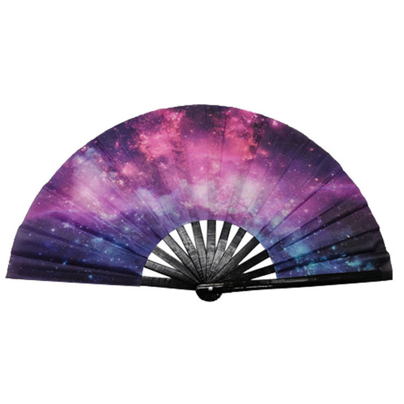 UV Glow Rave Fan Foldable for Women/Men/Drag Queen
