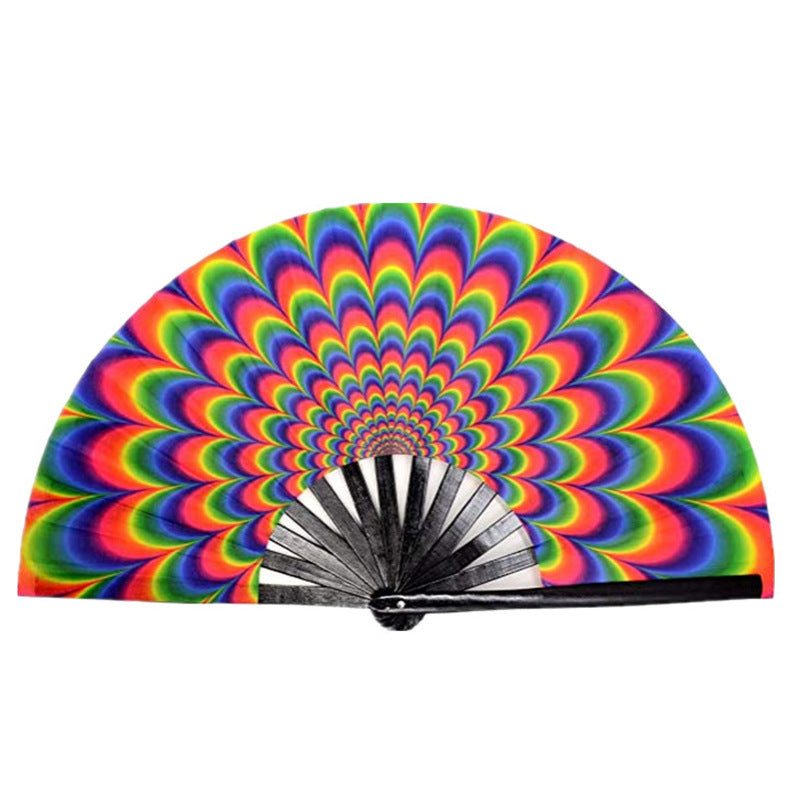 UV Glow Rave Fan Foldable for Women/Men/Drag Queen