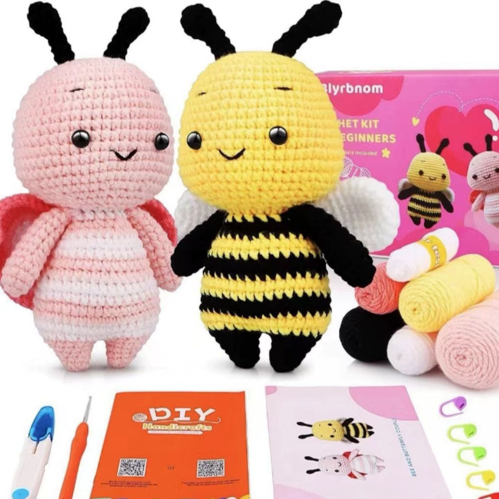 Crochet Kit for Beginners – DIY Animal & Plant Crochet Set, Starter Knitting Kit for Adults and Kids