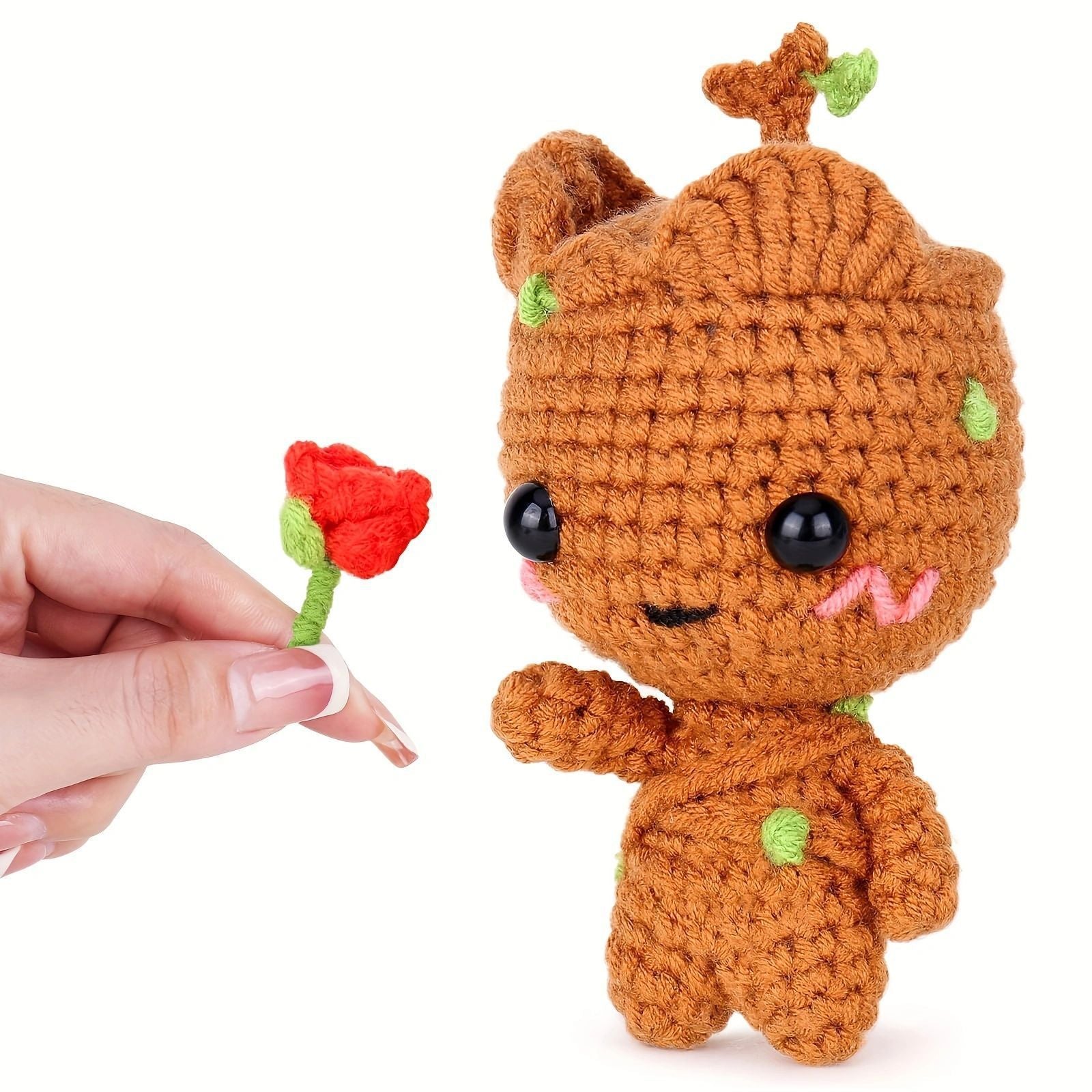 Crochet Kit for Beginners – DIY Animal & Plant Crochet Set, Starter Knitting Kit for Adults and Kids