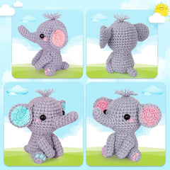 Crochet Kit for Beginners – DIY Animal & Plant Crochet Set, Starter Knitting Kit for Adults and Kids