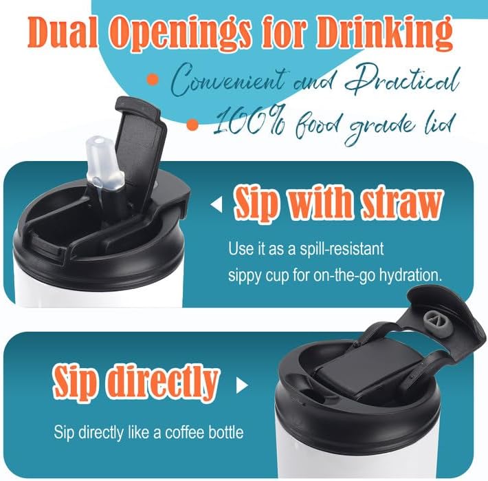 Joyclub 2 Pack Lids for Sublimation Water Bottles Dual Opening 20 oz