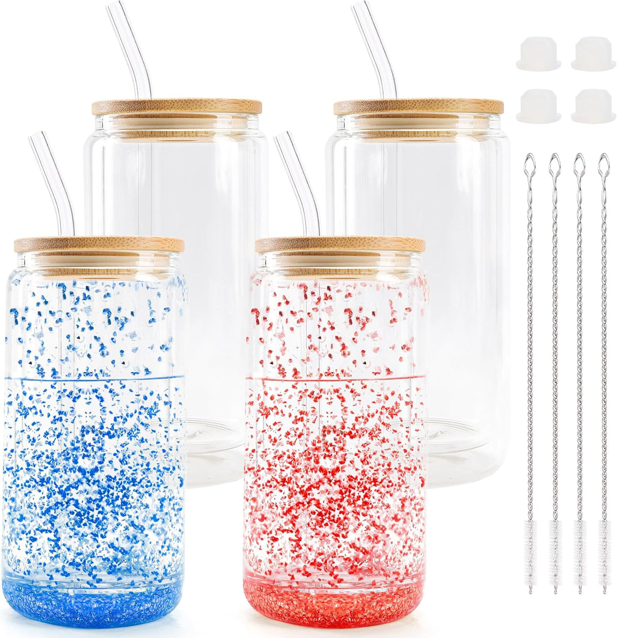 16 OZ Snow Globe Glass Cups