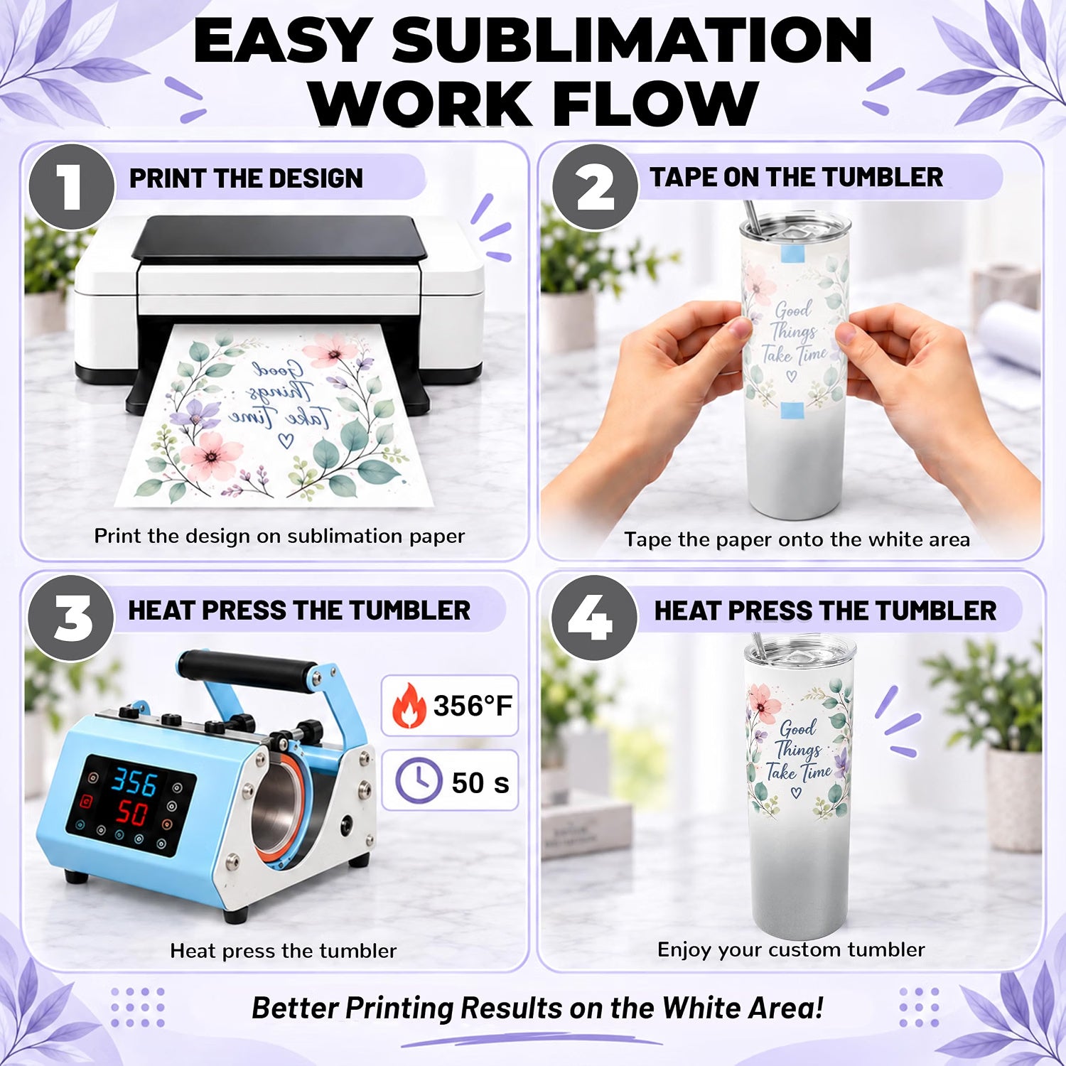 20 oz Sublimation Tumblers, 4 Pack Gradient Gray Straight Cups