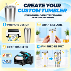 20 oz Sublimation Tumblers, 8 Pack Stainless Steel Tumbler Blanks