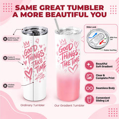 20 oz Sublimation Tumblers,4 Pack Gradient Light Pink Straight Cups