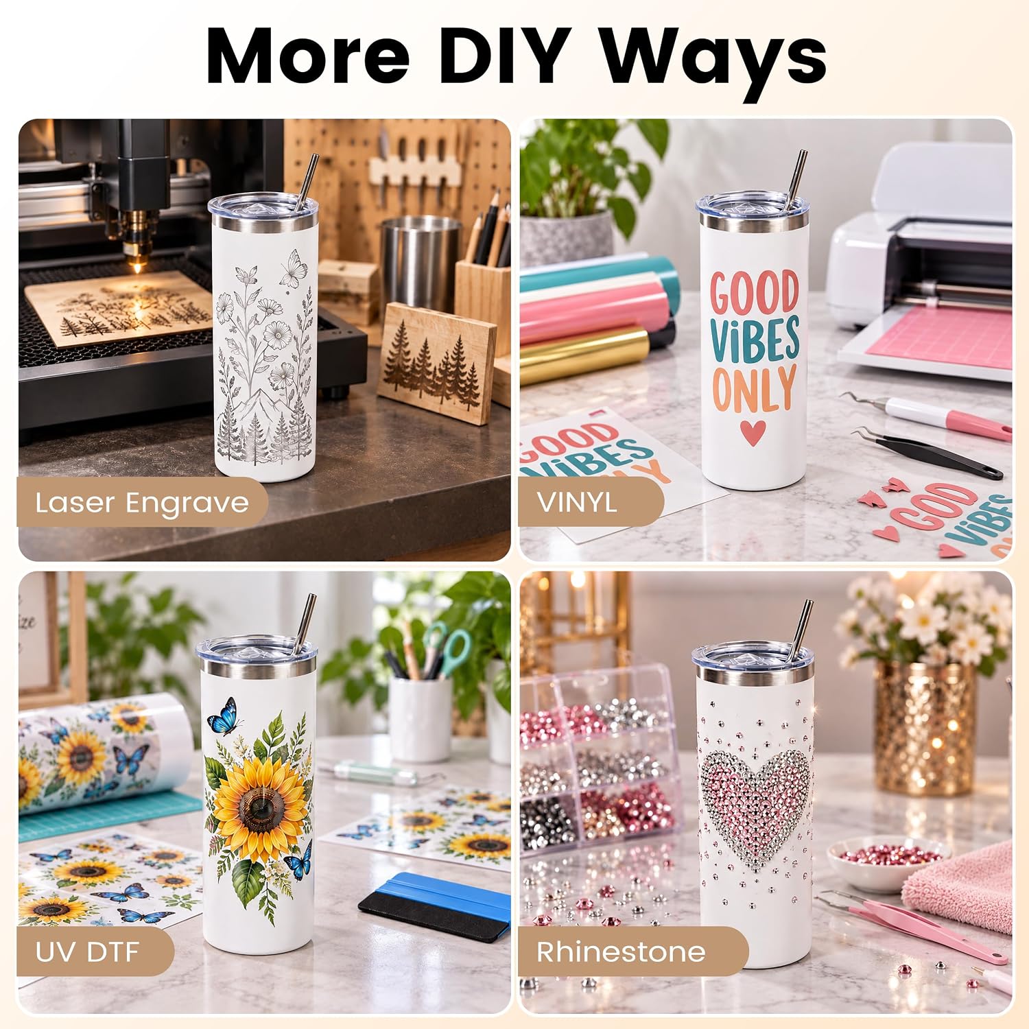 20 oz Tumblers Bulk with Lids and Straws 10 Pack Powder Coated