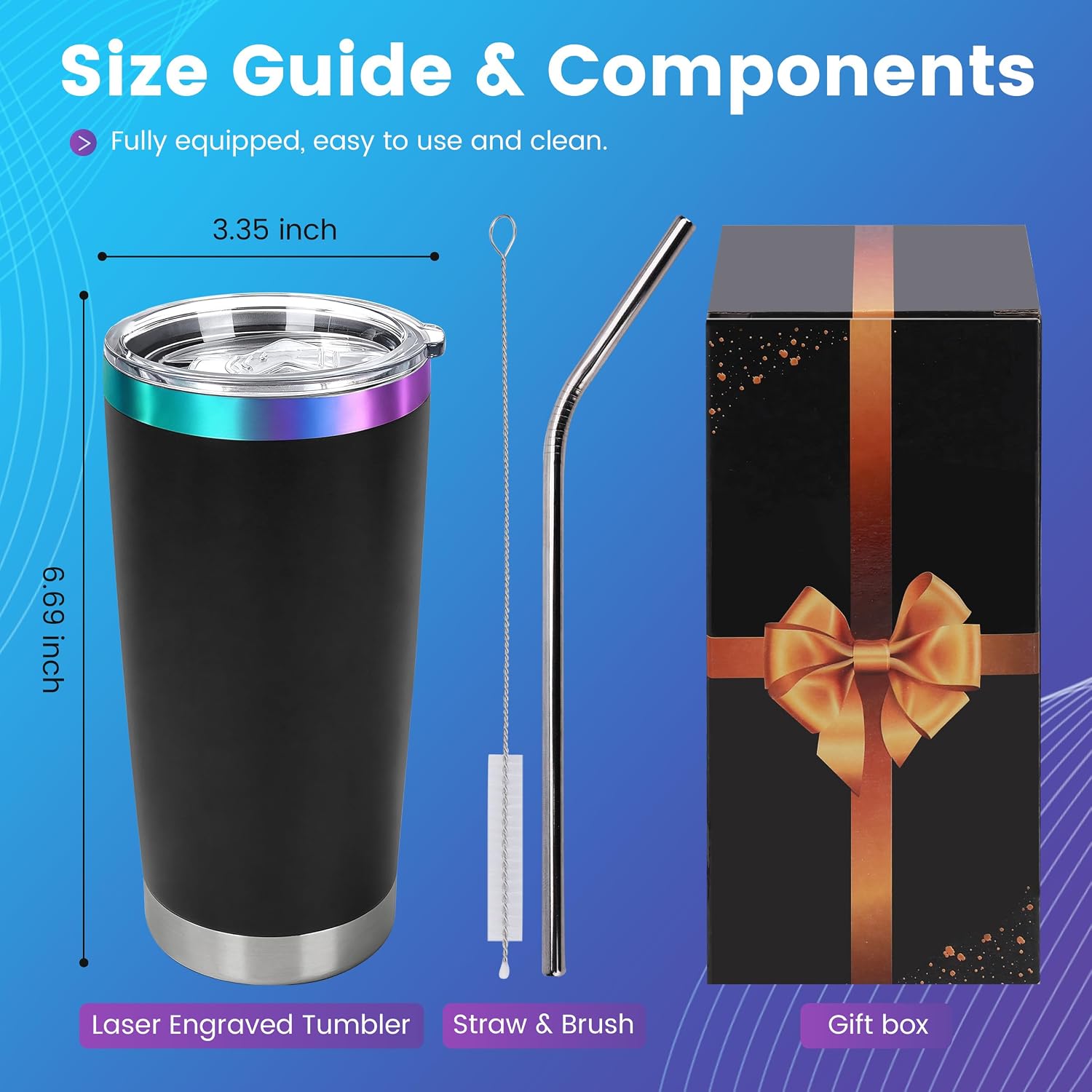 20 oz Tumblers Bulk with Lids and Straws 8 Pack Powder Coated