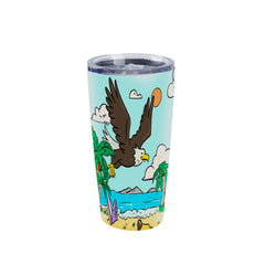 20 oz Tumbler Flying Wings as Eagles Stainless Steel Insulated Travel Coffee Mug（Hawaii）