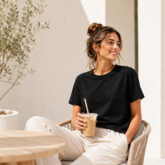 2 PCS Blank T Shirts Black White Polyester for Daily Wear Unisex