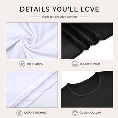 2 PCS Blank T Shirts Black White Polyester for Daily Wear Unisex