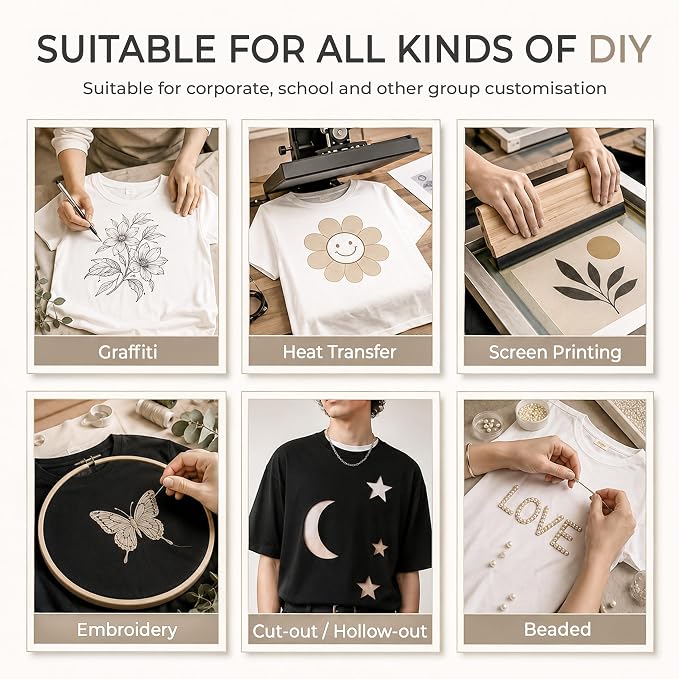 2 PCS Blank T Shirts Black White Polyester for Daily Wear Unisex