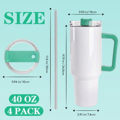 40 OZ Sublimation Tumblers with Green Handle