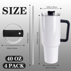 40 OZ Sublimation Tumblers with Black Handle