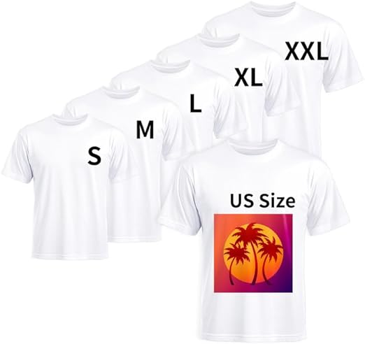 5 PCS Unisex Sublimation Blanks Bulk Polyester T Shirts