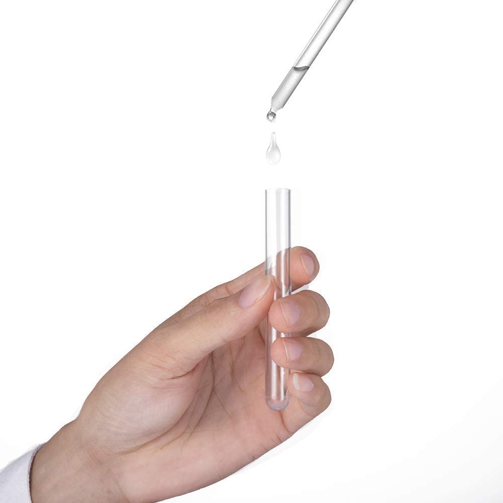 12×100mm Plastic Test Tubes with Caps, 8ml, Clear