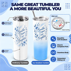 20 oz Sublimation Tumblers,4 Pack Gradient Dark Blue Straight Cups