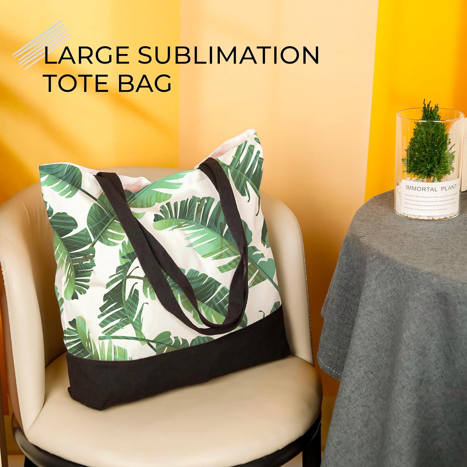 Large Canvas Tote Bags Bulk Sublimation Blanks with Long Handle 18.5 x 15 x 4 inch