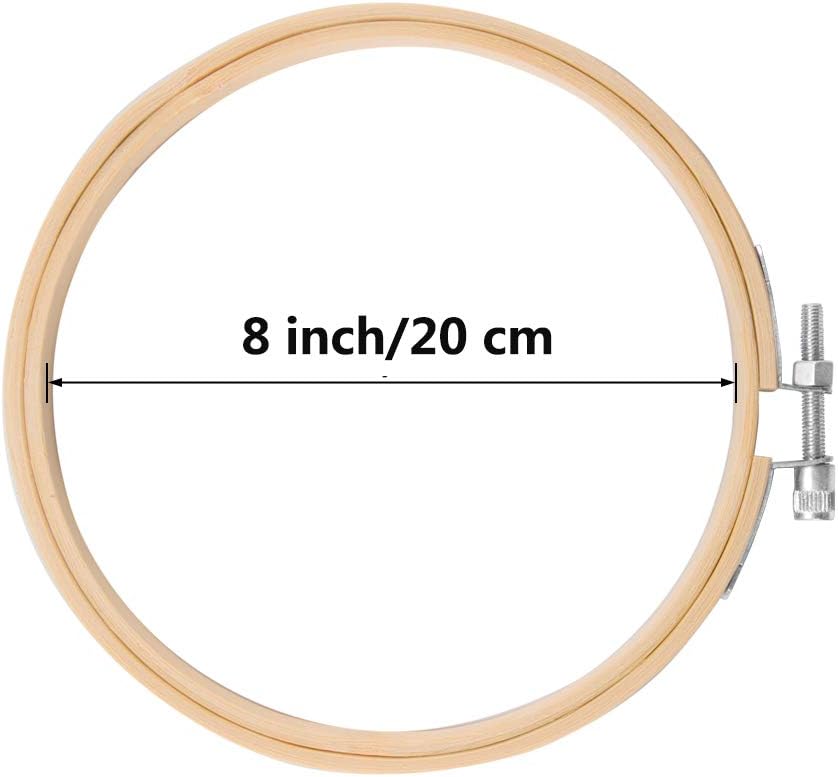 12 Pcs 8" Bamboo Embroidery Hoops for Cross Stitch & Crafts