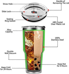 30 oz lime Green Stainless Steel Tumbler