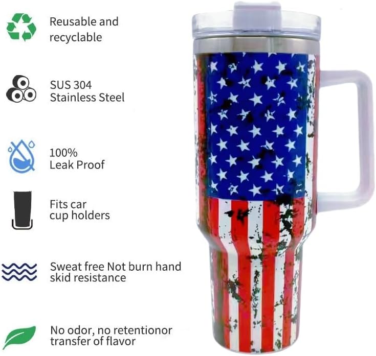40 Oz Water Bottle for Stainless Steel Tumbler (White Handle)