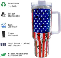 40 Oz Water Bottle for Stainless Steel Tumbler (White Handle)