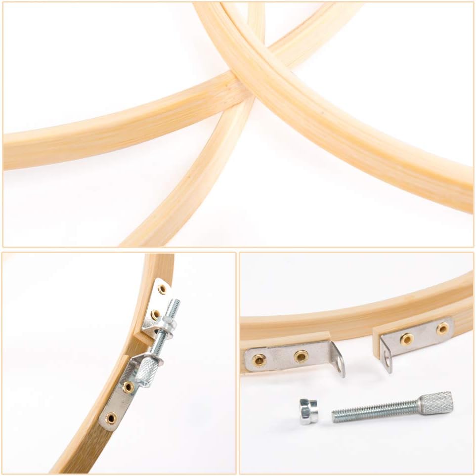 12 Pcs 8" Bamboo Embroidery Hoops for Cross Stitch & Crafts