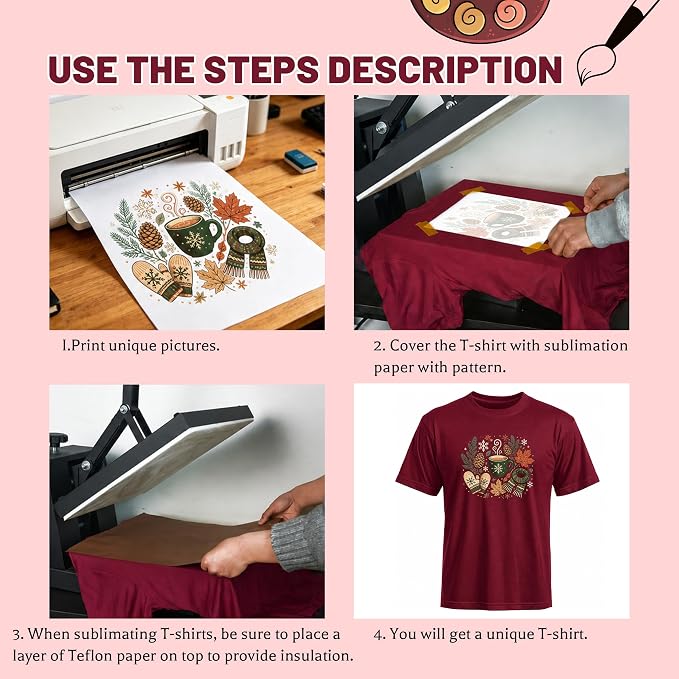 5PCS Unisex Sublimation Blank T-Shirts – Polyester Crew Neck Short Sleeve - Maroon