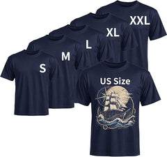 5PCS Unisex Sublimation Blank T-Shirts – Polyester Crew Neck Short Sleeve - Dark Blue