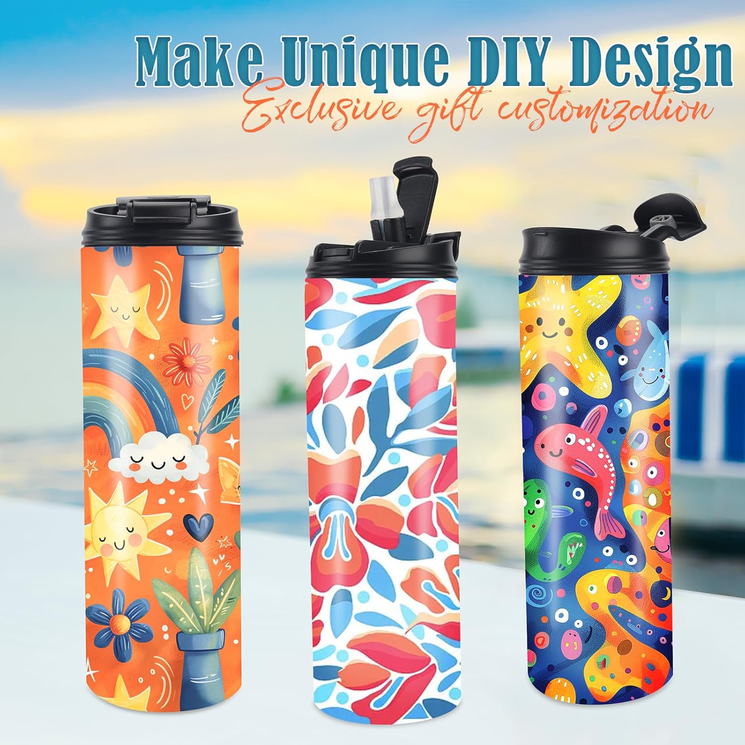 20 OZ Sublimation Water Bottles Blank Tumblers Dual Opening