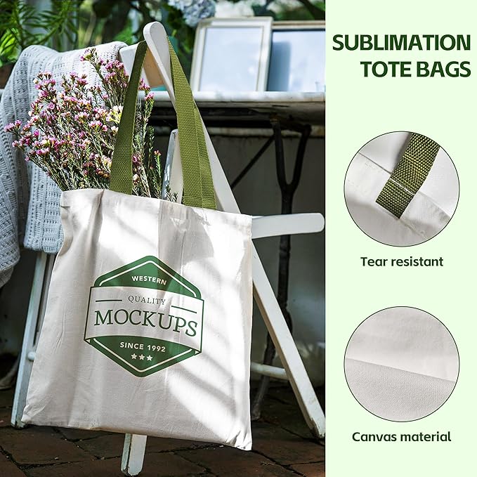 30 Pack Sublimation Tote Bags Bulk Customized Colors