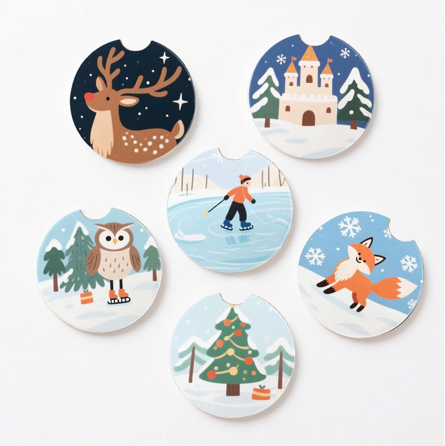 Sublimation Blanks Drink Coasters Cork Water Absorbent Coasters Set