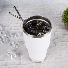 30 oz White Stainless Steel Tumbler