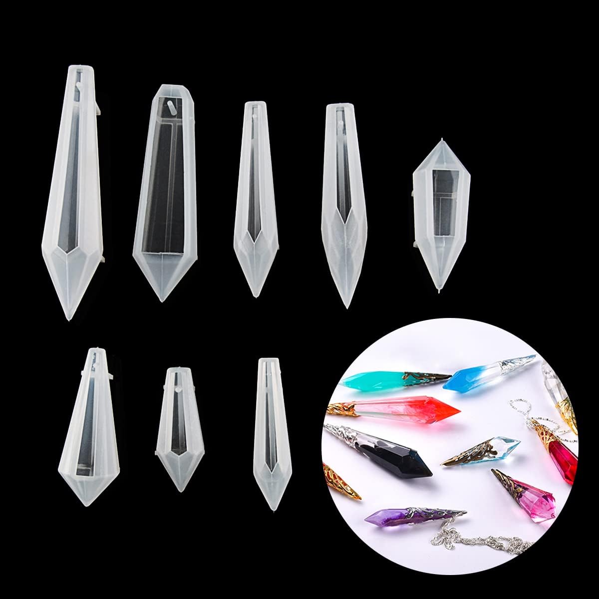 15 Pcs Crystal Resin Molds for Pendants & Necklaces