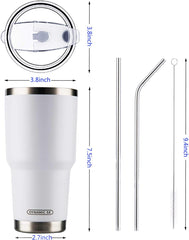 30 oz White Stainless Steel Tumbler
