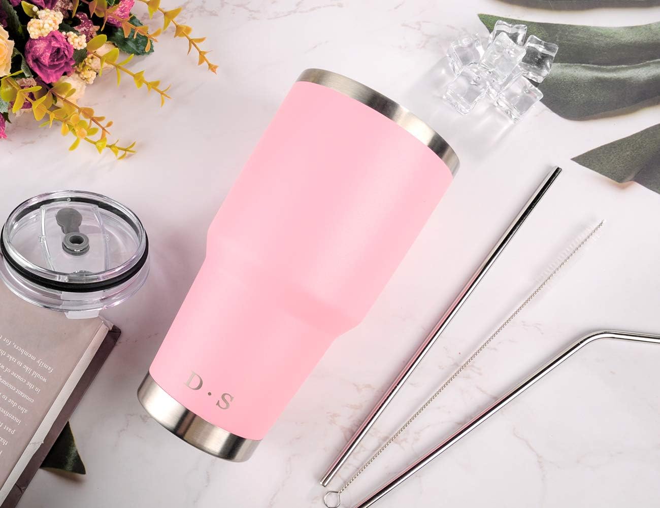 30 oz Pink Stainless Steel Tumbler