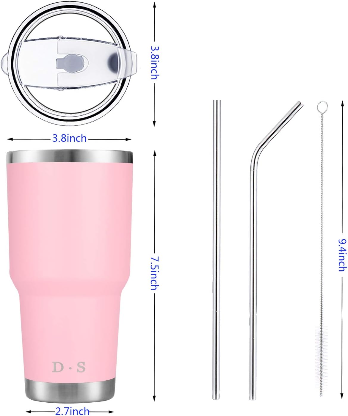 30 oz Pink Stainless Steel Tumbler