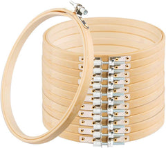 12 Pcs 8" Bamboo Embroidery Hoops for Cross Stitch & Crafts
