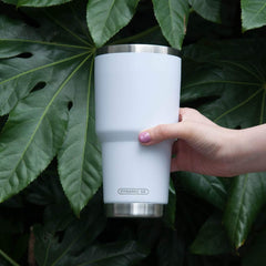 30 oz White Stainless Steel Tumbler