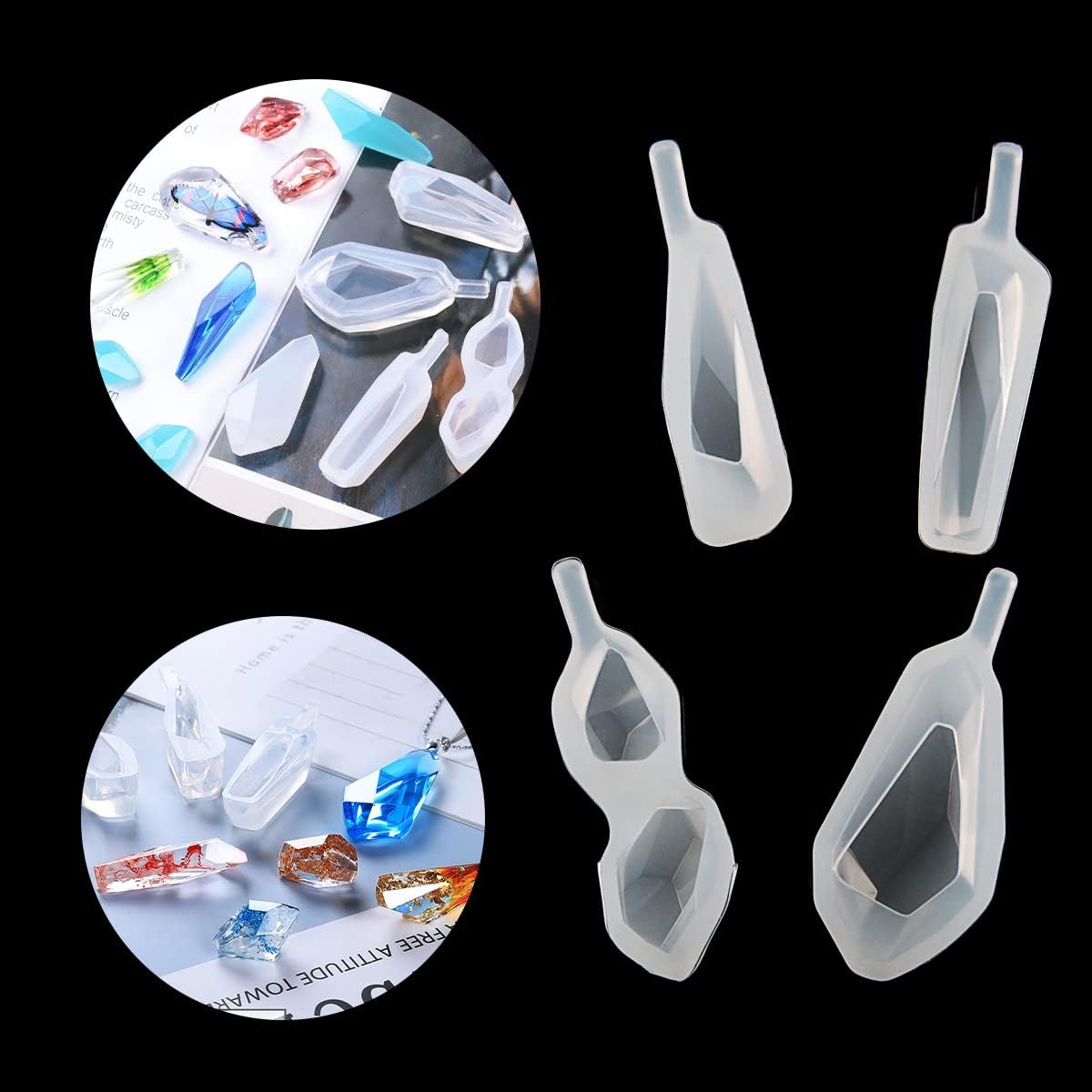 15 Pcs Crystal Resin Molds for Pendants & Necklaces