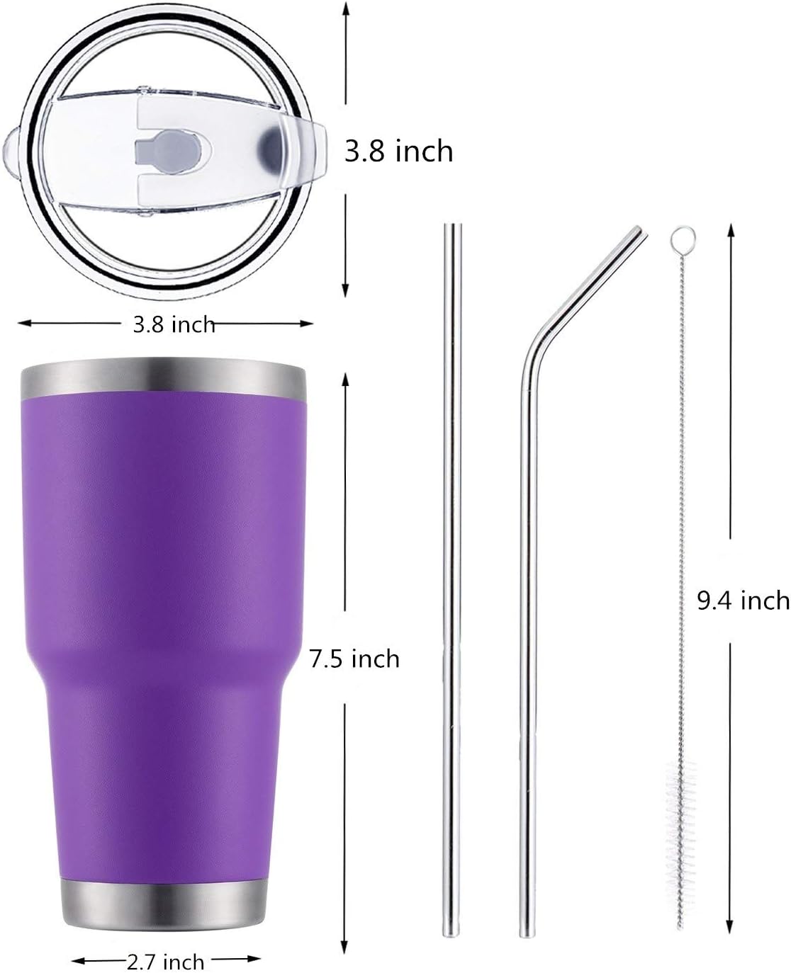 30 oz Purple Stainless Steel Tumbler