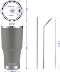 30 oz Grey Stainless Steel Tumbler