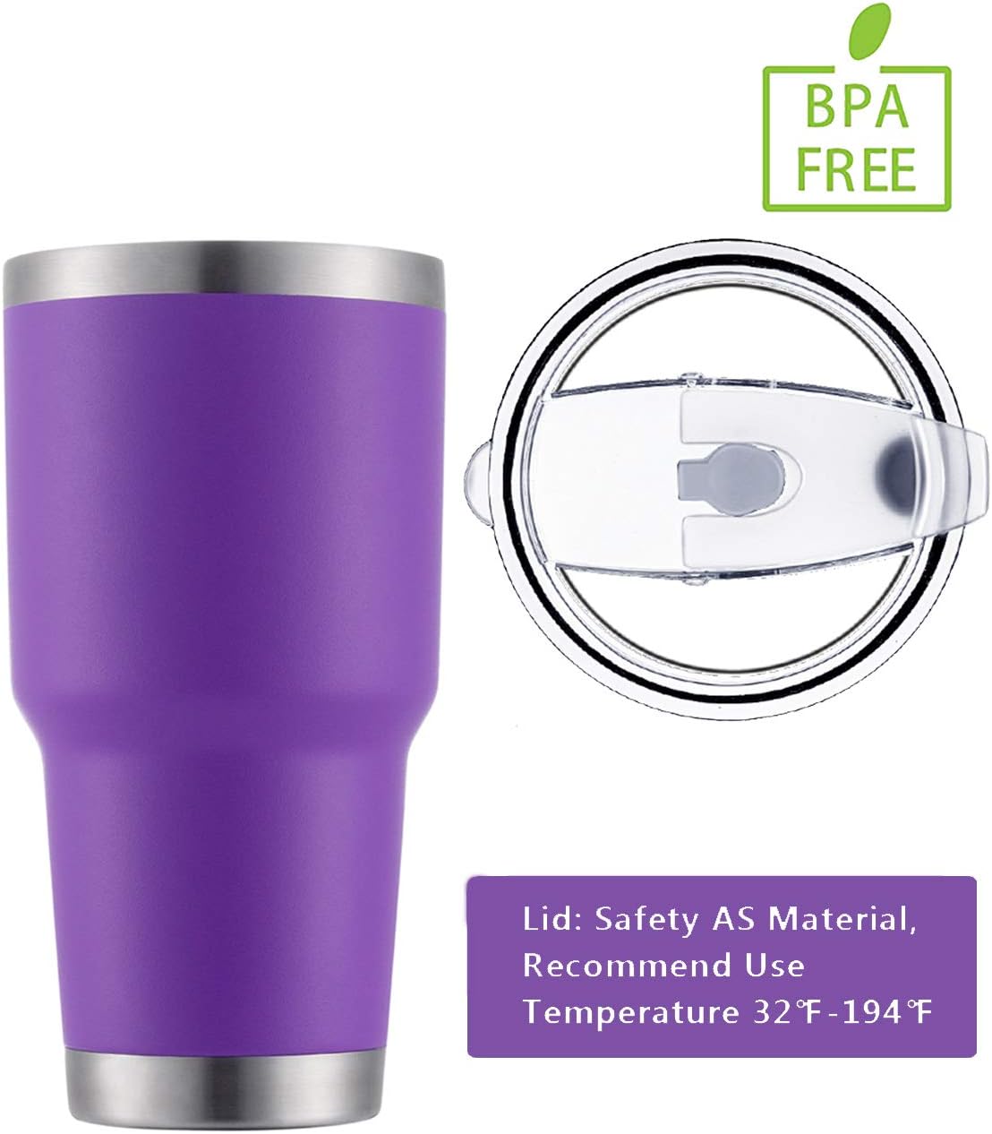 30 oz Purple Stainless Steel Tumbler