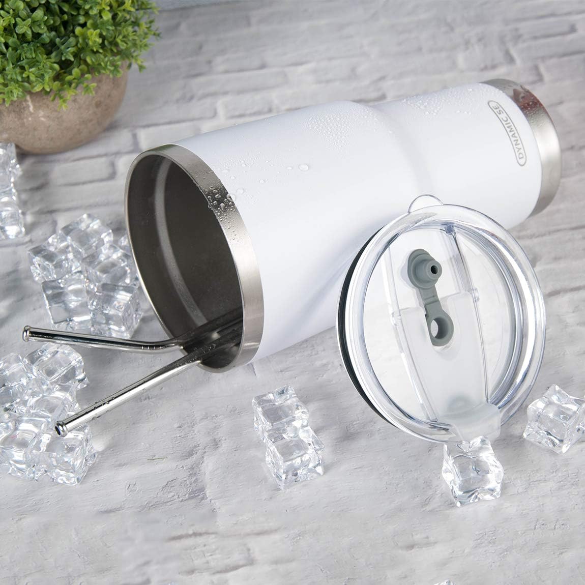 30 oz White Stainless Steel Tumbler