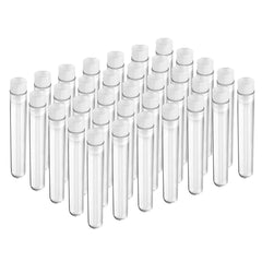 12×100mm Plastic Test Tubes with Caps, 8ml, Clear