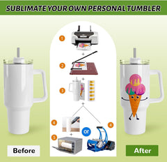 40 OZ Sublimation Tumblers with Handle